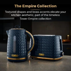 Tower Empire 2 Slice Toaster - Midnight Blue -Tower Store T20054MNB 03