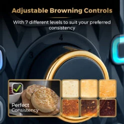 Tower Empire 2 Slice Toaster - Midnight Blue -Tower Store T20054MNB 04