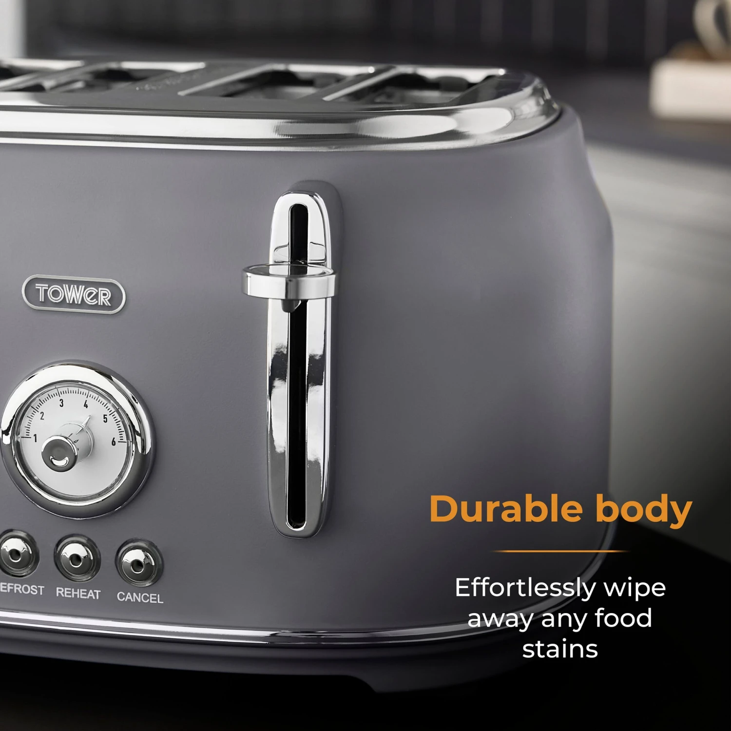 Tower Renaisance 4 Slice Toaster - Grey 9 Tower Renaisance 4 Slice Toaster - Grey - Image 9