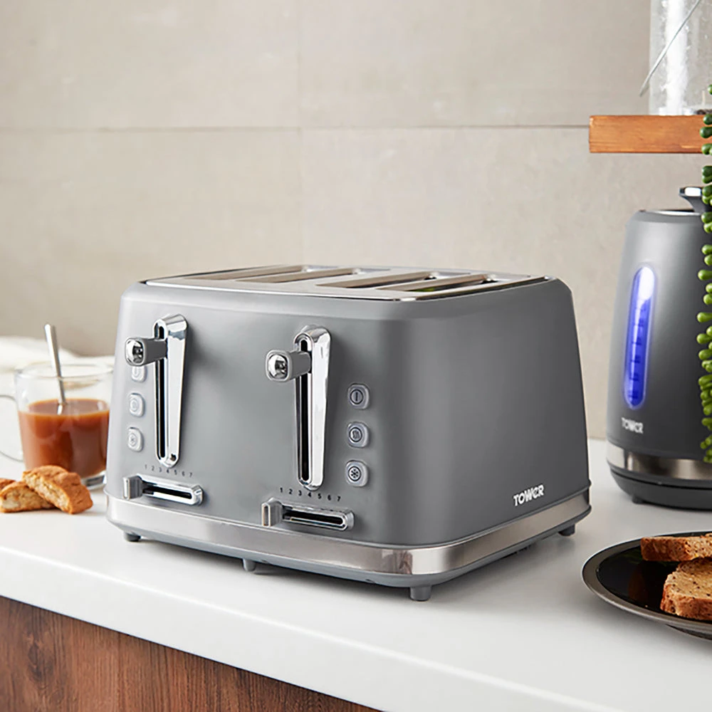 Tower Odyssey 4 Slice Toaster - Grey 2 Tower Odyssey 4 Slice Toaster - Grey - Image 2