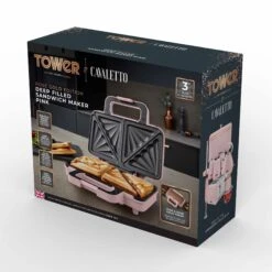 Tower Cavaletto 900W Sandwich Maker - Pink -Tower Store T27036PNK 09