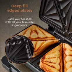 Tower Cavaletto 900W Sandwich Maker - Grey -Tower Store T27036RGG 03