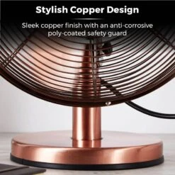 Tower Metal Desk Fan 12" - Copper -Tower Store T605000C 07