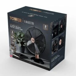 Tower Cavaletto Desk Fan 12" - Black -Tower Store T611000B 08