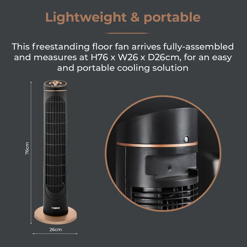 Tower Cavaletto Tower Fan 29" - Black 4 Tower Cavaletto Tower Fan 29" - Black - Image 4