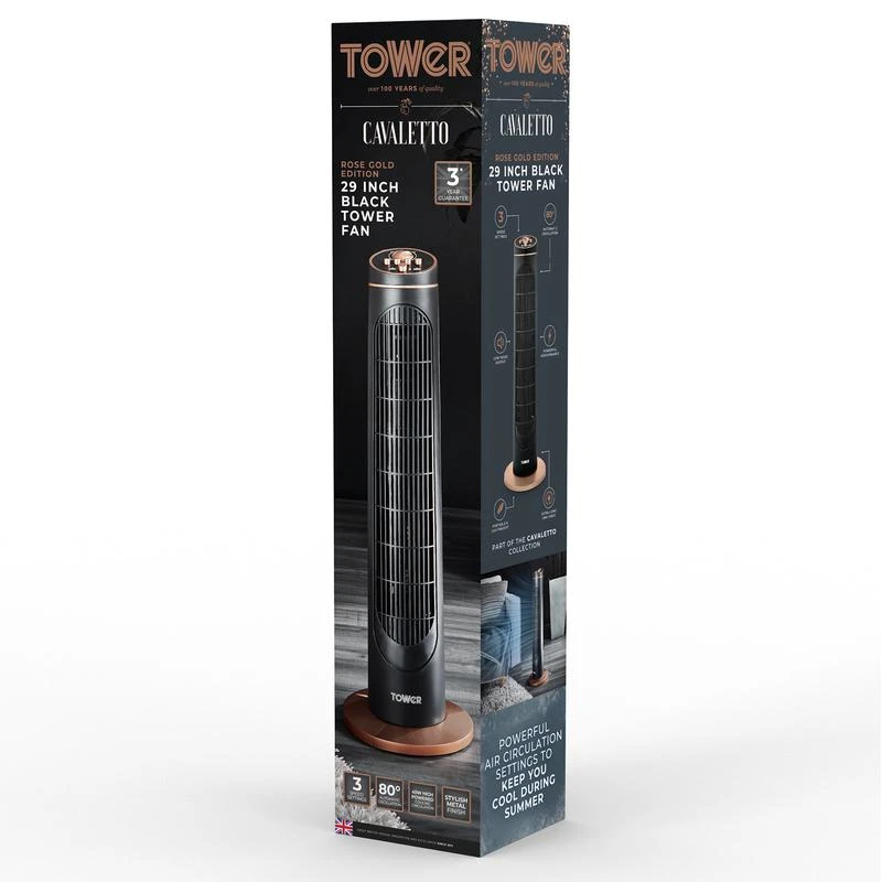 Tower Cavaletto Tower Fan 29" - Black 9 Tower Cavaletto Tower Fan 29" - Black - Image 9