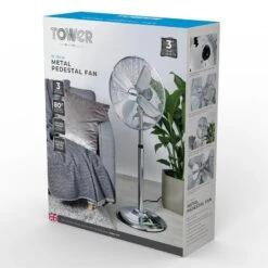 Tower Pedestal Fan With Stand 16" - Chrome 18 Tower Pedestal Fan With Stand 16" - Chrome -Tower Store T637000 09