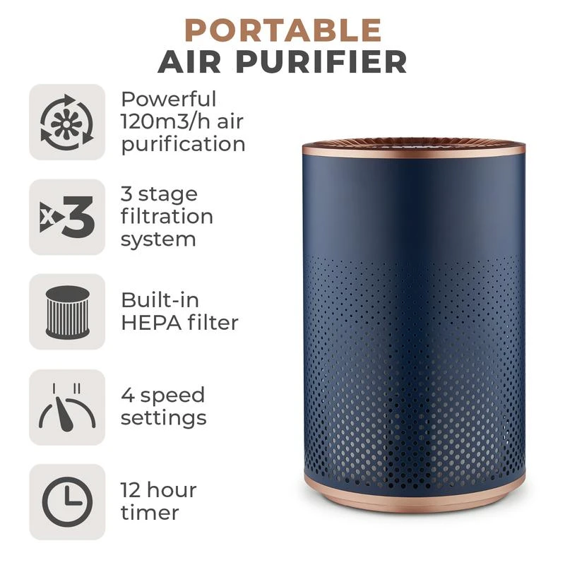 Tower Portable Air Purifier - Blue 2 Tower Portable Air Purifier - Blue - Image 2