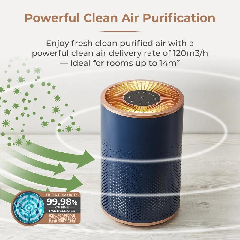 Tower Portable Air Purifier - Blue 9 Tower Portable Air Purifier - Blue - Image 9