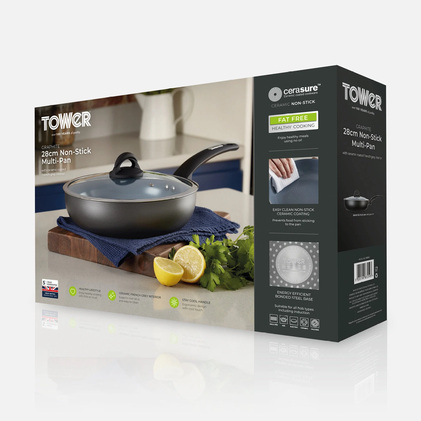 Tower Cerasure 28cm Saute Pan Graphite 8 Tower Cerasure 28cm Saute Pan Graphite - Image 8