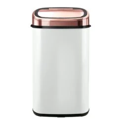 Tower Square Sensor Bin 58L Rose Gold - White