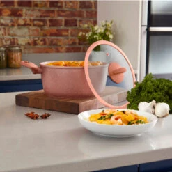 Tower Cerastone 24cm 4.2 Litre Casserole - Rose Pink -Tower Store T81272RS 06