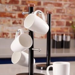 Tower Linear Towel Pole And Mug Tree - Black -Tower Store T826002RB 04