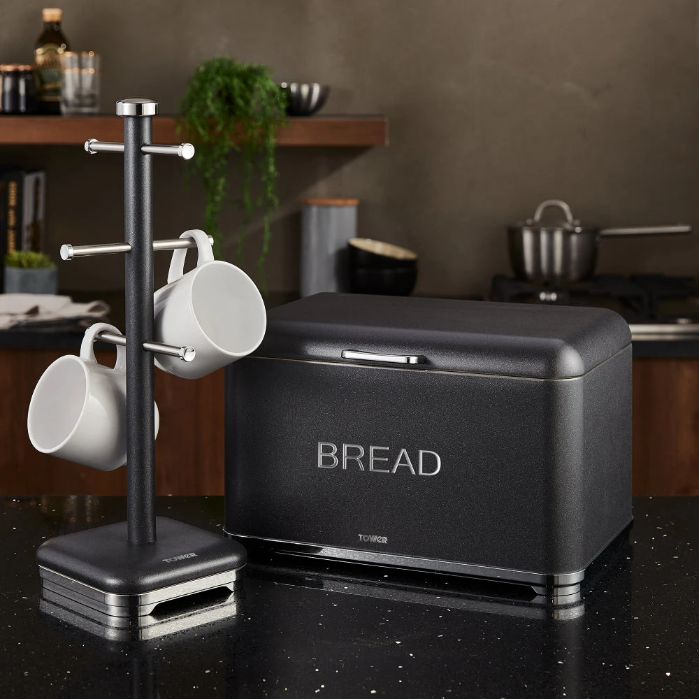 Tower Glitz Bread Bin Noir - Black 6 Tower Glitz Bread Bin Noir - Black - Image 6