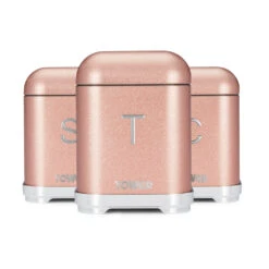 Tower Store 7 Tower Glitz Set Of 3 Canisters - Pink