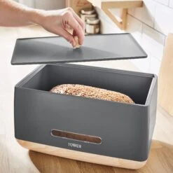 Tower Scandi Bread Bin - Grey 11 Tower Scandi Bread Bin - Grey -Tower Store T826030G 04