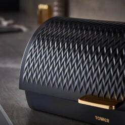 Tower Empire Roll Top Bread Bin - Black -Tower Store T826090BLK 03