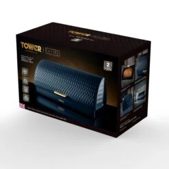 Tower Empire Roll Top Bread Bin - Blue -Tower Store T826090MNB 08