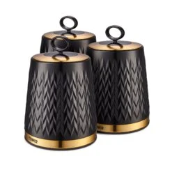 Tower Empire Set Of 3 Canisters - Black