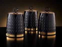 Tower Empire Set Of 3 Canisters - Black 12 Tower Empire Set Of 3 Canisters - Black -Tower Store T826091BLK 07