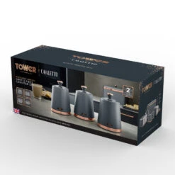Tower Cavaletto Set Of 3 Canisters - Grey 11 Tower Cavaletto Set Of 3 Canisters - Grey -Tower Store T826131GRY 07