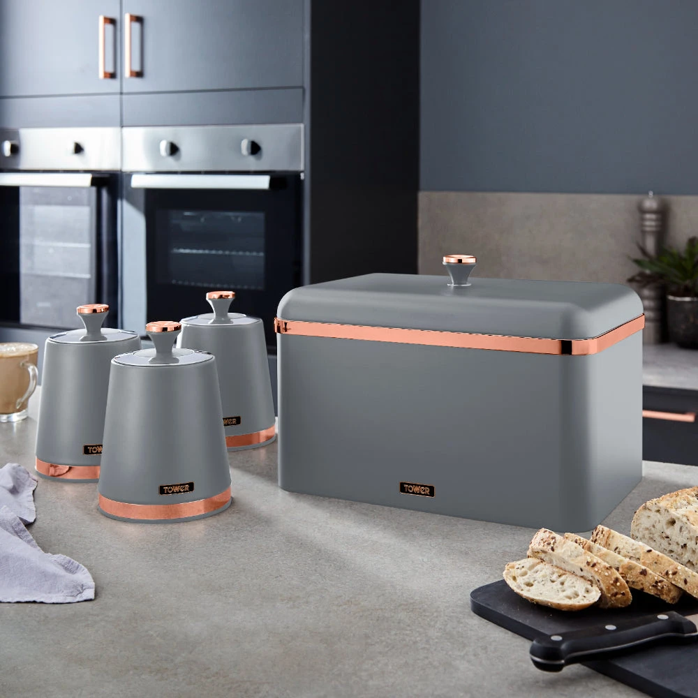 Tower Cavaletto Set Of 3 Canisters - Grey 2 Tower Cavaletto Set Of 3 Canisters - Grey - Image 2