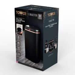 Tower Square Sensor Bin 58L - Black 11 Tower Square Sensor Bin 58L - Black -Tower Store T838010BLK 11