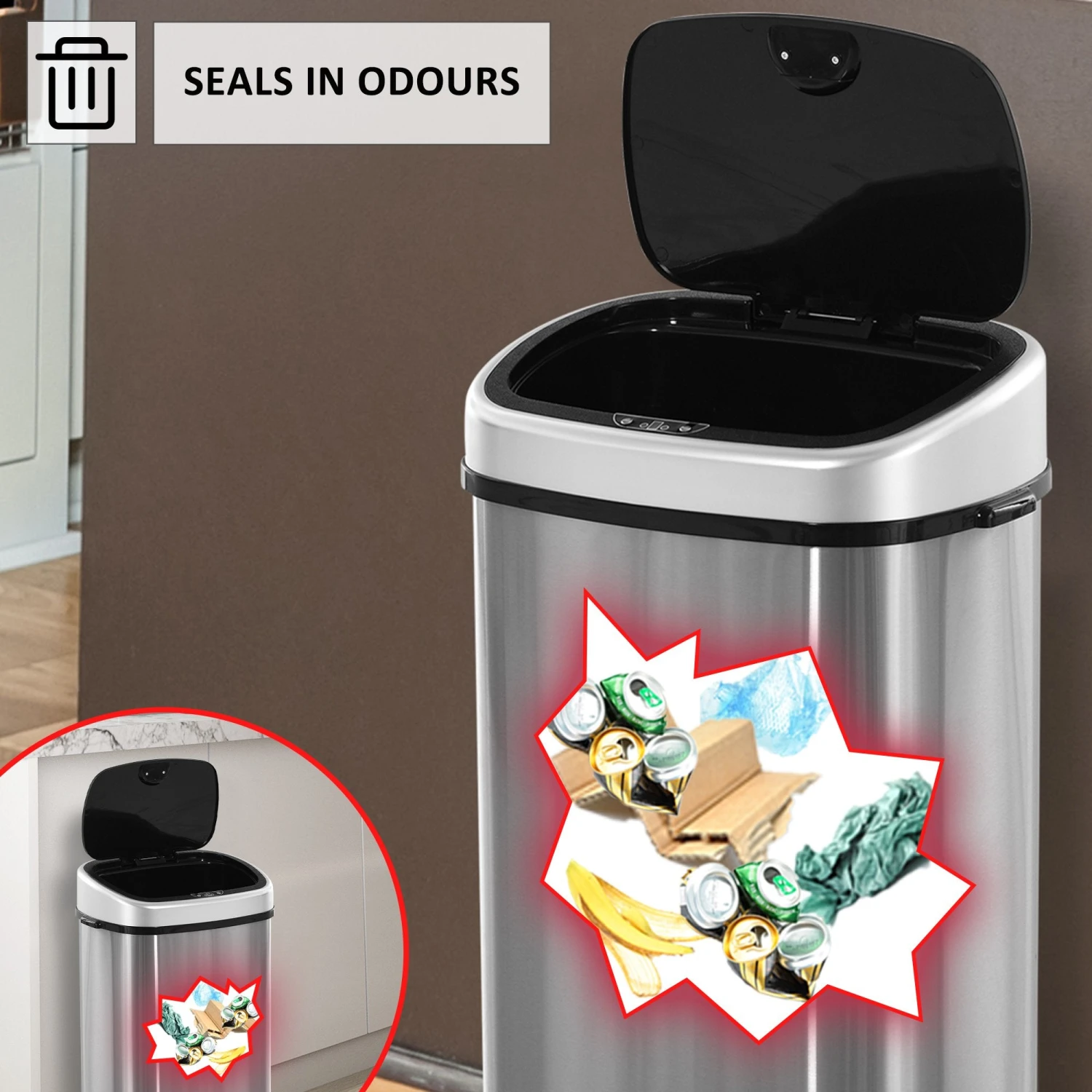 HOMCOM Sensor Trash Bin 5 HOMCOM Sensor Trash Bin - Image 5