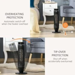 HOMCOM Ceramic Tower Indoor Space Heater W/ 42° Oscillation Remote Control Timer - Black -Tower Store da50545e2101e16591adaf0d9c0f95e7 07a4fa05 d163 401e b5c4 7e424a73c5a0