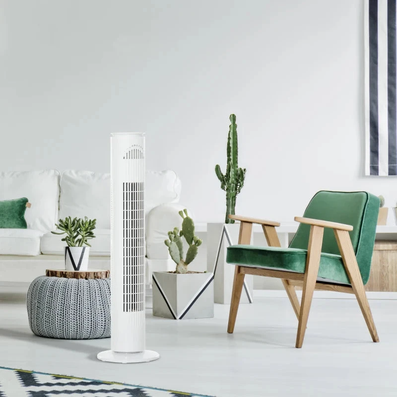 HOMCOM Tower Fan 30'' Freestanding - White 2 HOMCOM Tower Fan 30'' Freestanding - White - Image 2