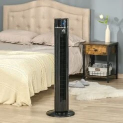 HOMCOM 42" Anion Tower Fan Cooling For Bedroom With 3 Speed, 8h Timer, Oscillating, LED Panel, Remote Controller, Black 17 HOMCOM 42" Anion Tower Fan Cooling For Bedroom With 3 Speed, 8h Timer, Oscillating, LED Panel, Remote Controller, Black -Tower Store g0R67117e2eb581b4 55cc93d4 0850 43eb bbdc bd1b93015a54