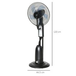 HOMCOM Pedestal Standing Fan With Water Mist Spray 120cm - Black -Tower Store hpUa12186ca0912ad jpg