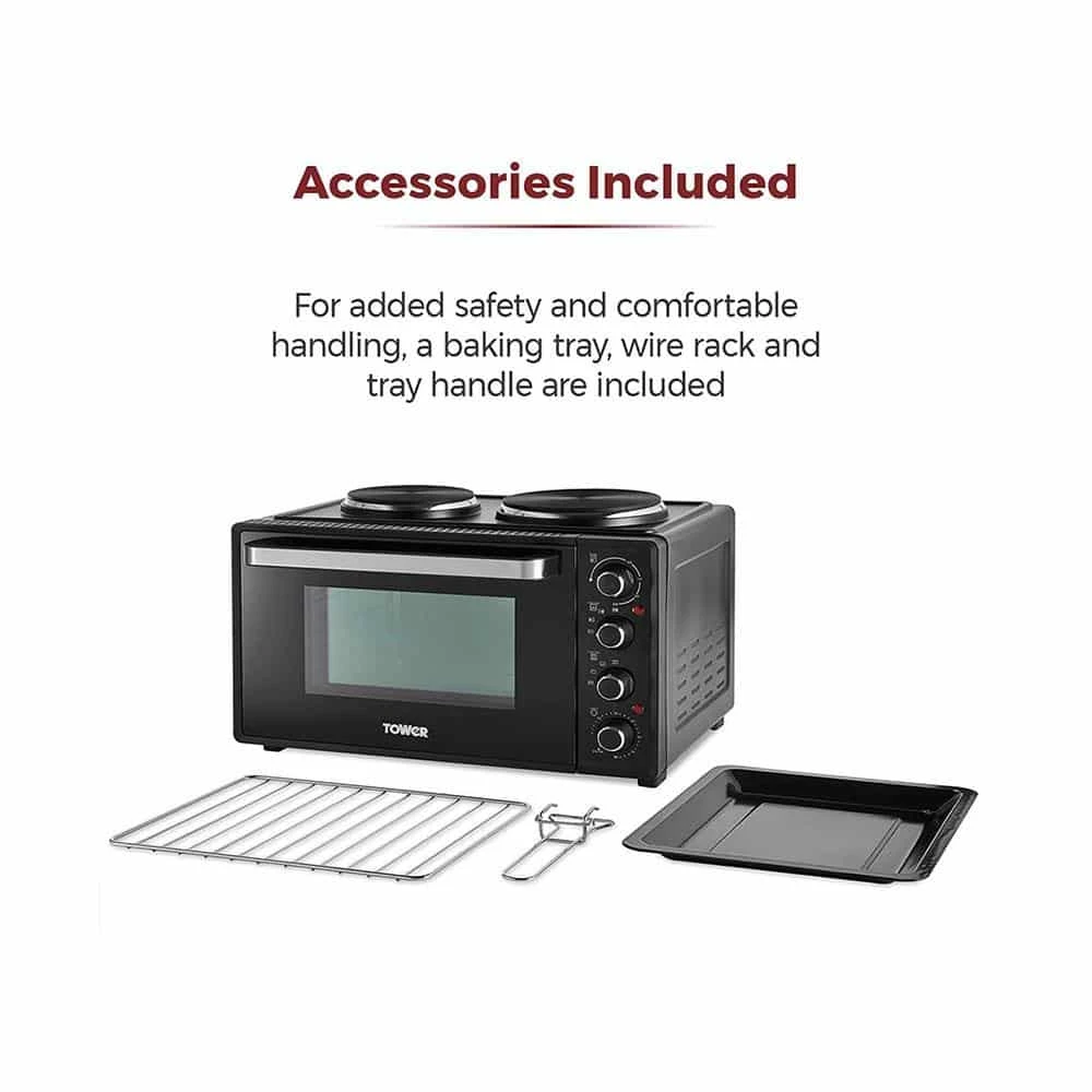 Tower Mini Oven With Hot Plates 32L - Black 5 Tower Mini Oven With Hot Plates 32L - Black - Image 5