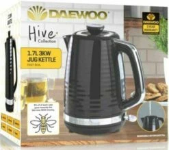 Daewoo Hive 1.7L 3KW Textured Jug Kettle - Black -Tower Store image339128386