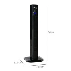 HOMCOM Freestanding Tower Fan 38" With Aroma Function - Black -Tower Store kxBa1217f68a08299 jpg