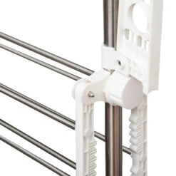 HOMCOM 4 Layers Folding Cloth Hanger Stand Rail Adjustable Garment Rack W/Wheels-White/Silver -Tower Store mYZ75617ea4fc4642 jpg