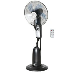 HOMCOM Pedestal Standing Fan With Water Mist Spray 120cm - Black -Tower Store mcgdaa186ca0912ad jpg