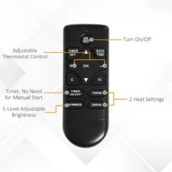 HOMCOM 2000W 5-Level MDF Electric Fireplace Heater With Remote White 25 HOMCOM 2000W 5-Level MDF Electric Fireplace Heater With Remote White -Tower Store nQjb1017ea4b89fe4 jpg