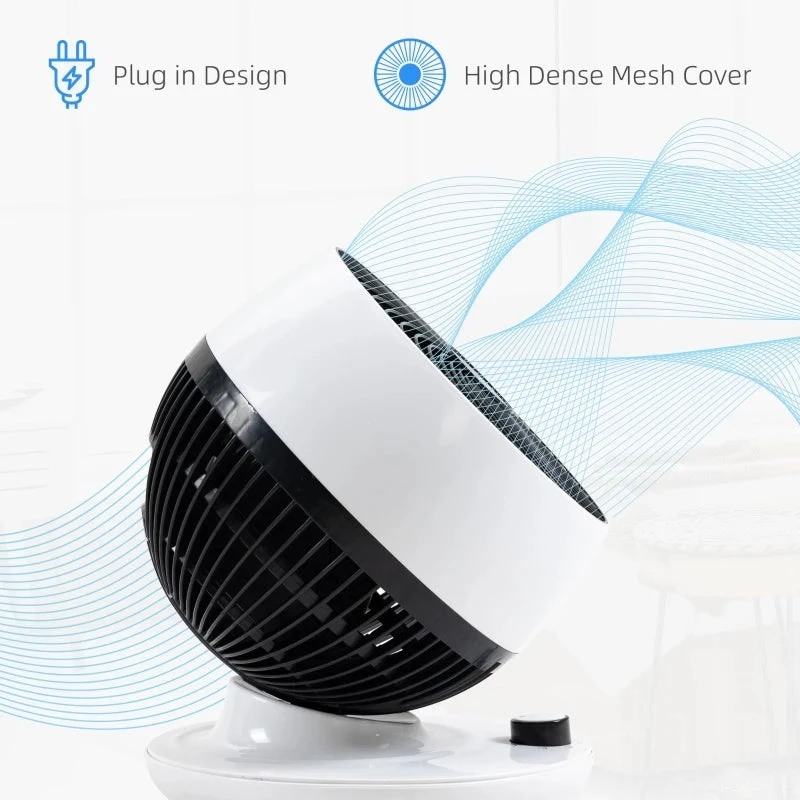 HOMCOM Electric Table Desk Fan 28cm - White 6 HOMCOM Electric Table Desk Fan 28cm - White - Image 6