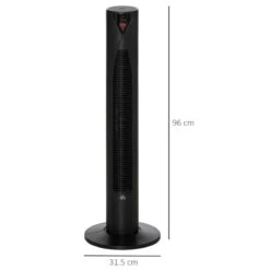 HOMCOM Oscillating Tower Fan With 3 Speeds 96cm - Black 12 HOMCOM Oscillating Tower Fan With 3 Speeds 96cm - Black -Tower Store qhsa1217fd5a2a654 jpg