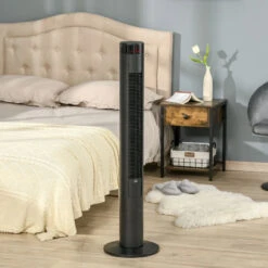 HOMCOM Tower Fan 46" Oscillating With Remote Control 117cm - Black -Tower Store reK90f18017bcbffa jpg