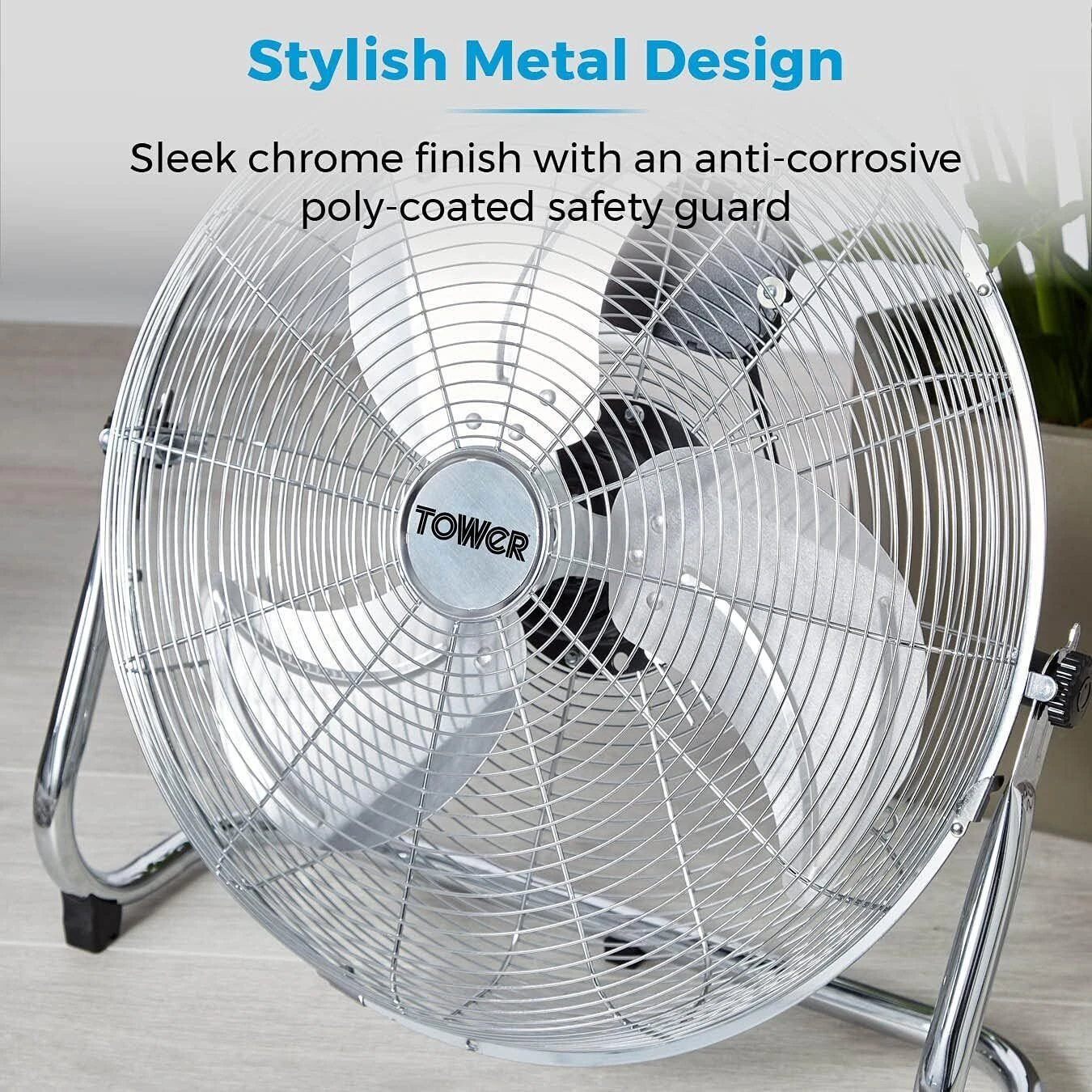 Tower Velocity Floor Fan 18" - Chrome 4 Tower Velocity Floor Fan 18" - Chrome - Image 4