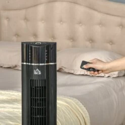 HOMCOM 42" Anion Tower Fan Cooling For Bedroom With 3 Speed, 8h Timer, Oscillating, LED Panel, Remote Controller, Black 16 HOMCOM 42" Anion Tower Fan Cooling For Bedroom With 3 Speed, 8h Timer, Oscillating, LED Panel, Remote Controller, Black -Tower Store uo4c8117e2eb581b4 447ecaea 96c6 434f bdd4 27bb7e972d84