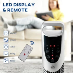 HOMCOM Tower Fan 3 Speed 91.5cm - Silver -Tower Store wGxa0918017bcbe77 jpg