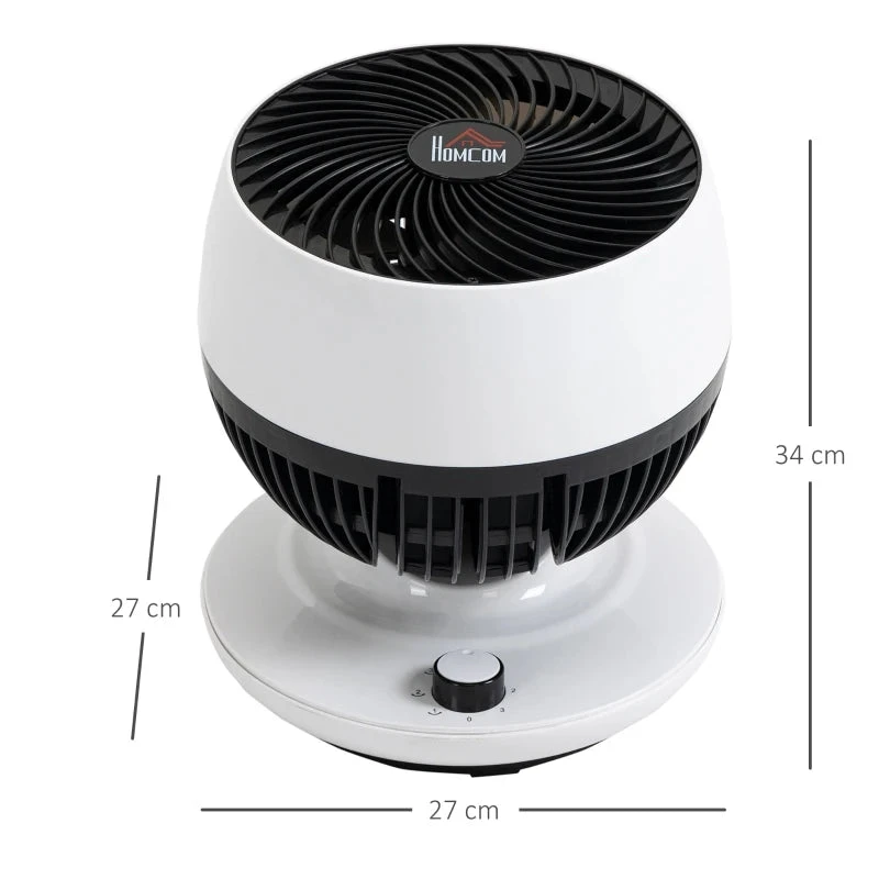 HOMCOM Electric Table Desk Fan 28cm - White 3 HOMCOM Electric Table Desk Fan 28cm - White - Image 3